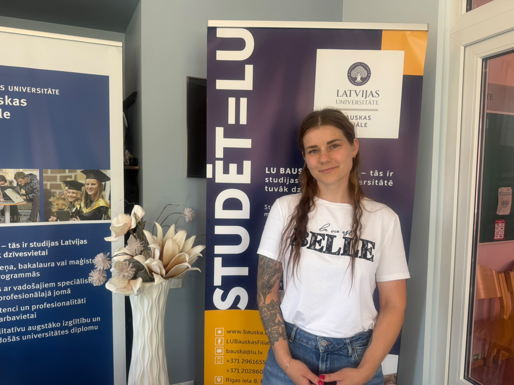 Uzņemšana LU Bauskas filiālē. Topošā studente Kristiāna Grīna