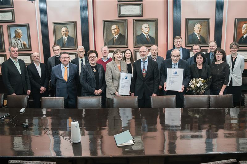 Representatives of the University of Latvia in the Senate Hall