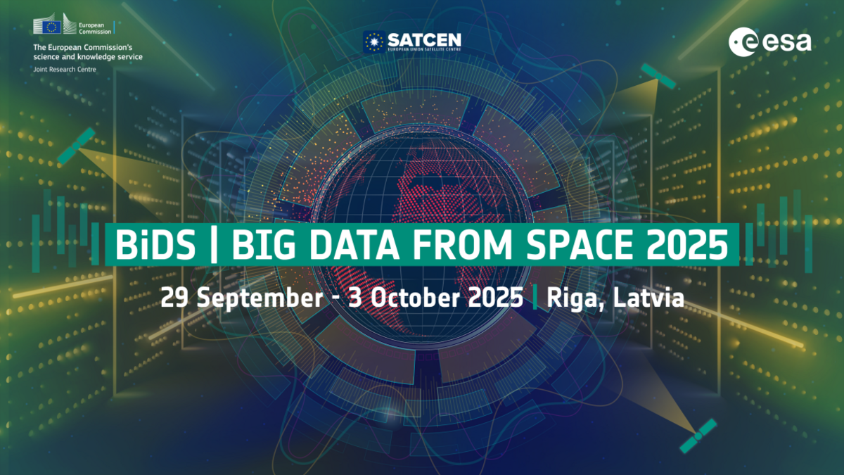 BiDS 2025 conference visual: satellite view of Earth with digital data overlays and event title