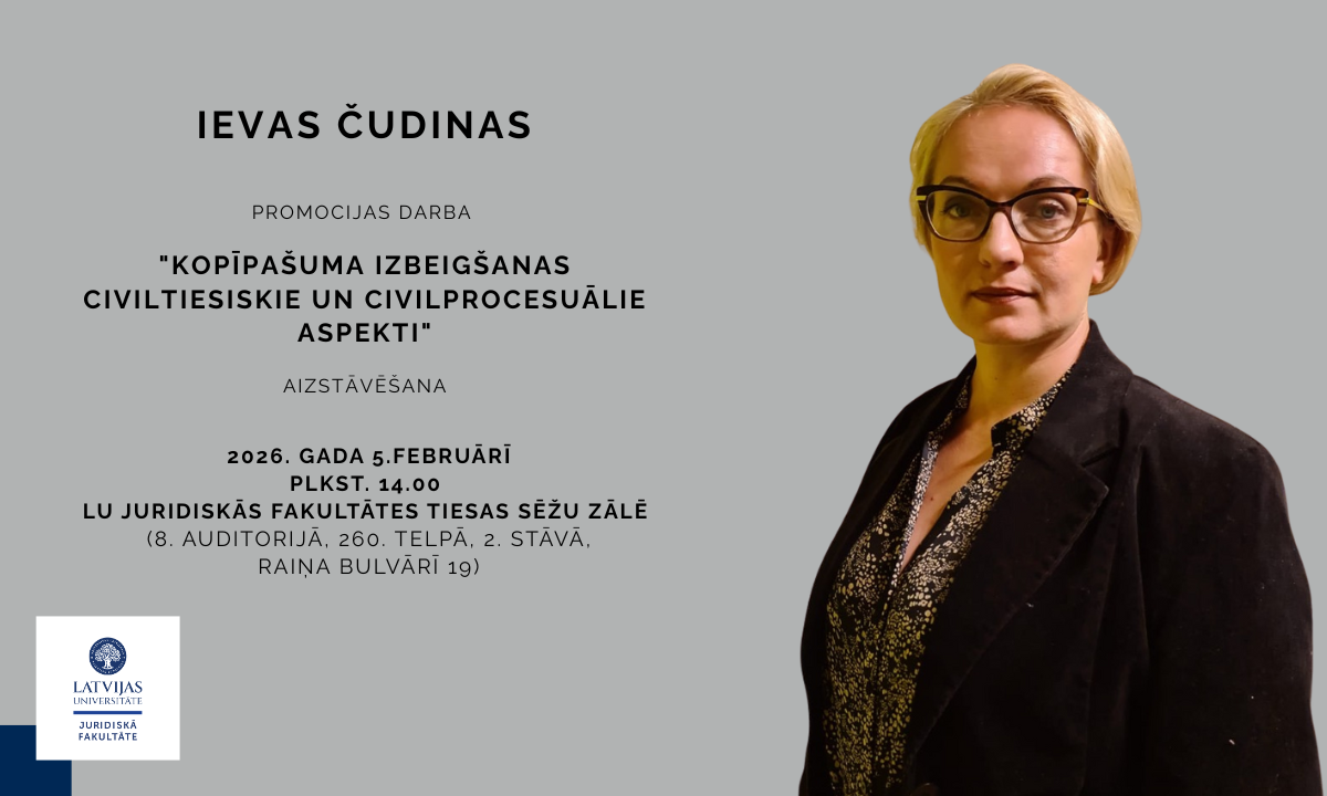 Ievas Čudinas foto un informācija par promocijas darba aizstāvēšanu