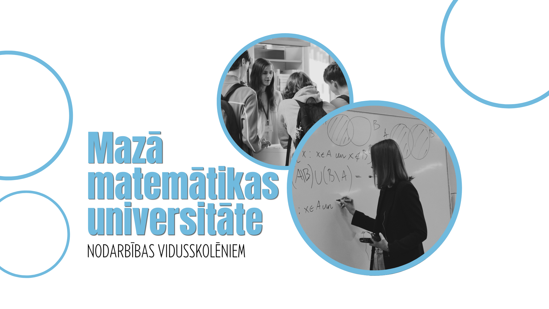 Infografika ar uzrakstu "Mazā matemātikas universitāte"